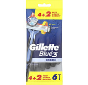 Gillette Blue3 Wegwerpmesjes Mannen Smooth - 4+2 stuks