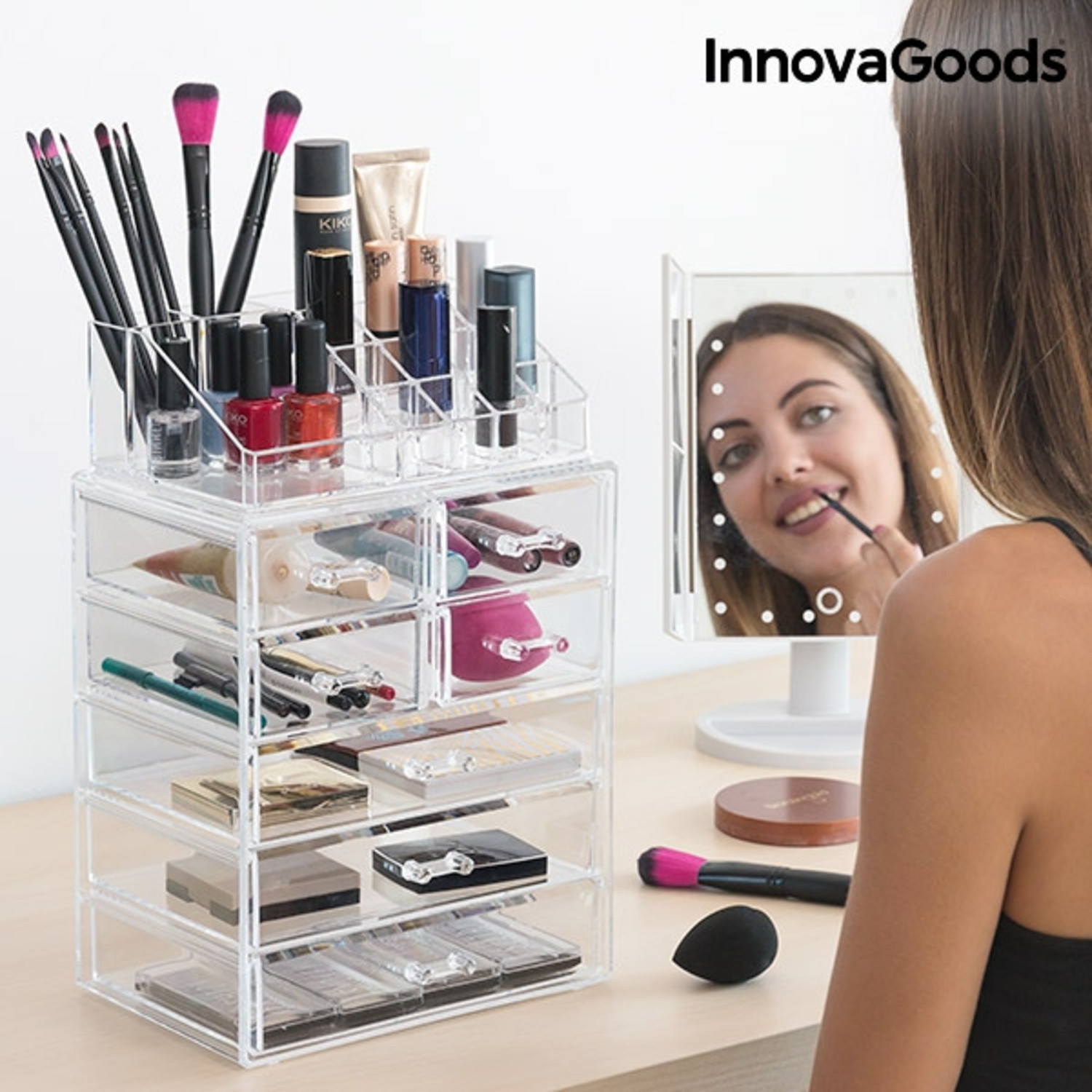 InnovaGoods Make-up Organizer 24 x 36 x 16 cm - Voordeeldrogisterij