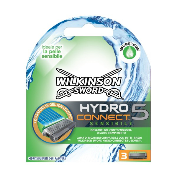 Voordeeldrogisterij Wilkinson hydro 5 connect sensibile - 3 stuks aanbieding