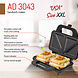 Adler Adler AD 3043 XXL Sandwich Maker - 28,5 x 15,2 cm Adler Adler AD 3043 XXL Sandwich Maker - 28,5 x 15,2 cm