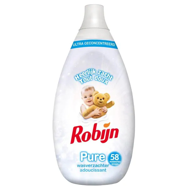 Voordeeldrogisterij Robijn Wasverzachter Pure 58 Wasbeurten - 870 ml aanbieding