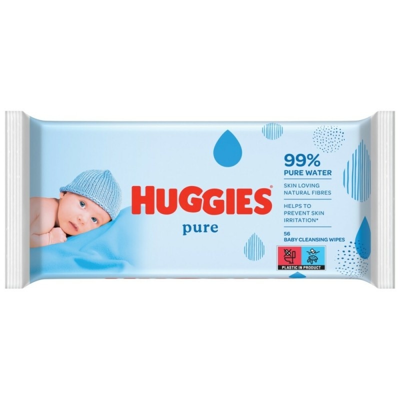 Voordeeldrogisterij Huggies Babydoekjes - Pure 56 Stuks aanbieding
