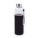 Benson Benson Glazen Drinkfles Met Zwarte Hoes - 500 ml Benson Benson Glazen Drinkfles Met Zwarte Hoes - 500 ml