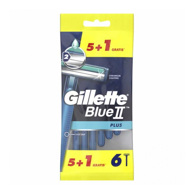 Voordeeldrogisterij Gillette Blue II Plus 2 Scheermesjes - 5 + 1 Stuks aanbieding