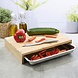 Huismerk Premium Bamboe Snijplank Met RVS Kom - 38 x 27 x 7 cm Huismerk Premium Bamboe Snijplank Met RVS Kom - 38 x 27 x 7 cm