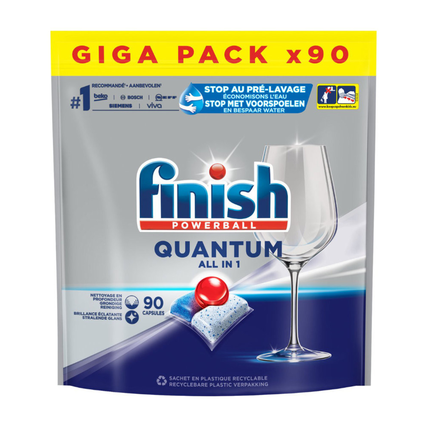 Finish Powerball Quantum All In One Vaatwastabletten 90 Stuks