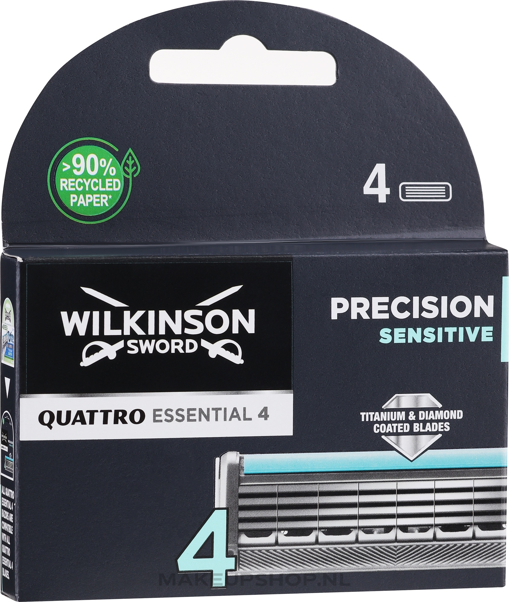 Voordeeldrogisterij Wilkinson Sword Quattro Titanium Sensitive - 4 mesjes aanbieding