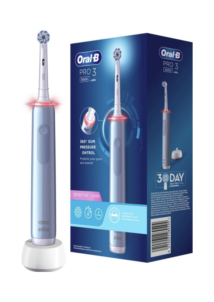 Voordeeldrogisterij Oral-B Pro 3 3000 Sensitive Clean Elektrische Tandenborstel - Blauw aanbieding