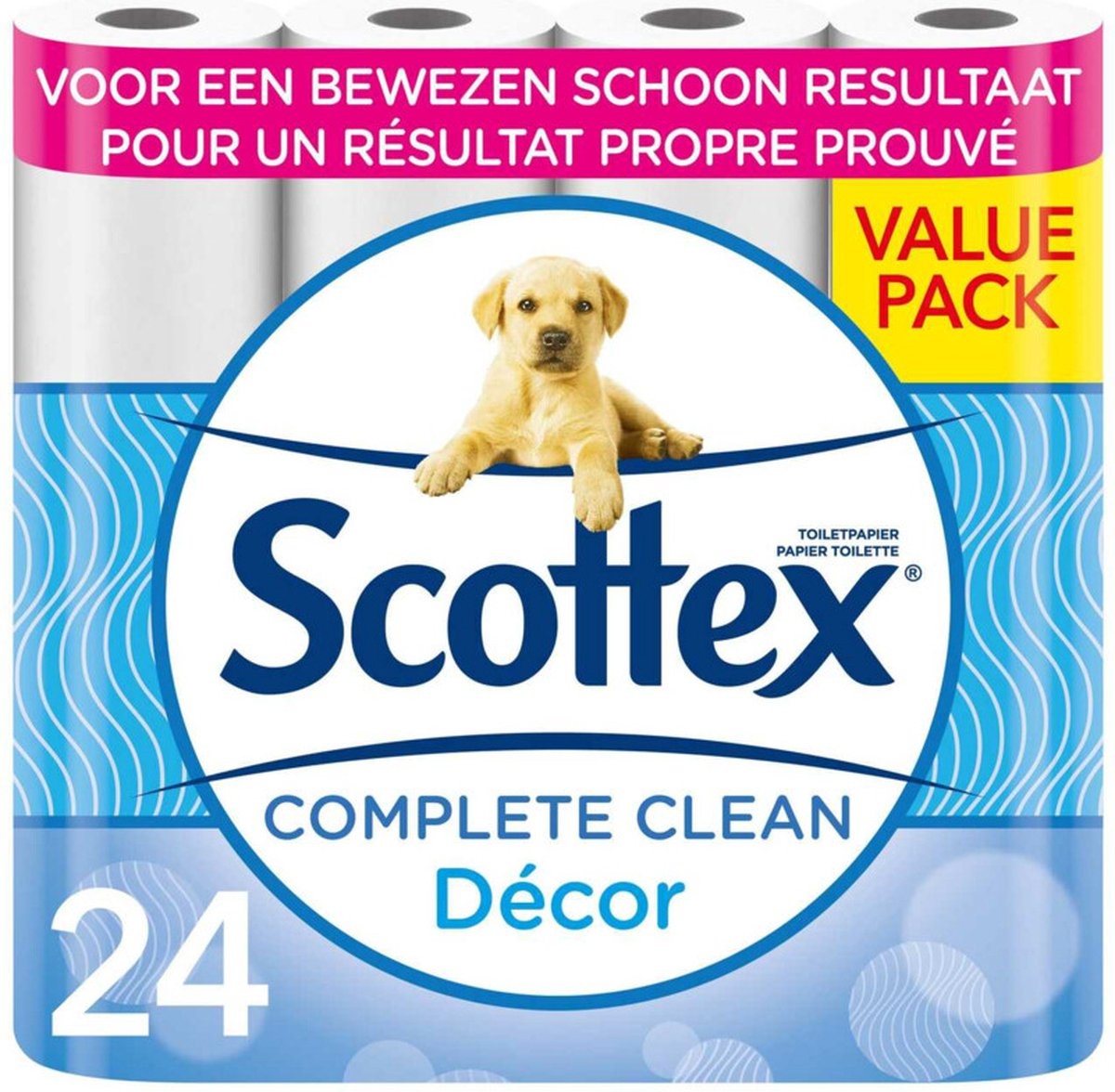 Voordeeldrogisterij Scottex Complete Clean toiletpapier 2 lagen - 24 rollen aanbieding