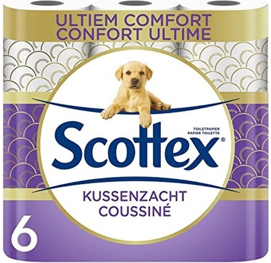 Voordeeldrogisterij Scottex kussenzacht toiletpapier 3 lagen - 6 rollen aanbieding