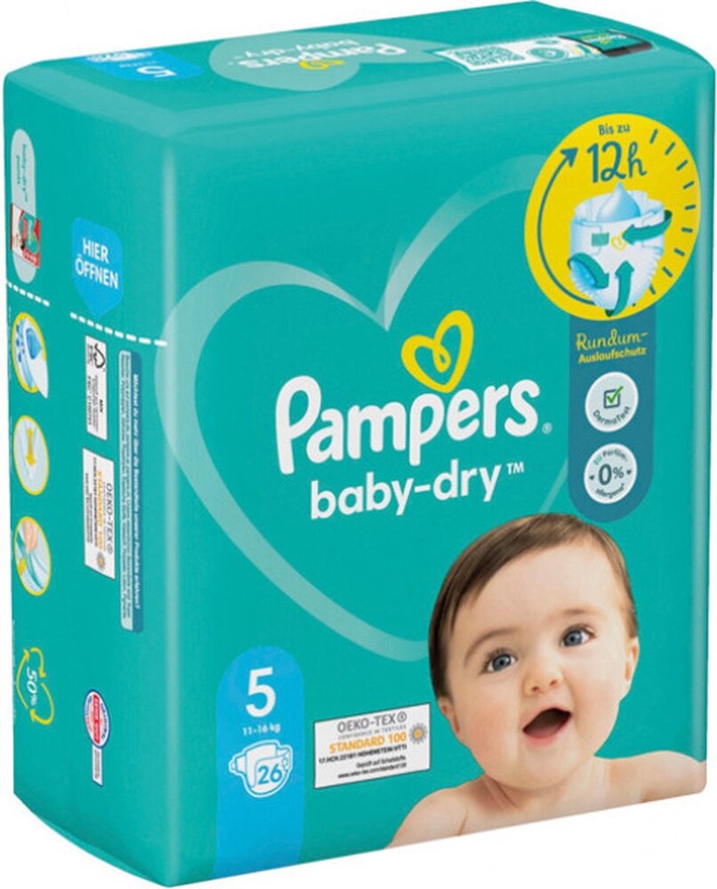 Pampers Baby Dry Luiers Maat 5 26 Stuks Voordeeldrogisterij