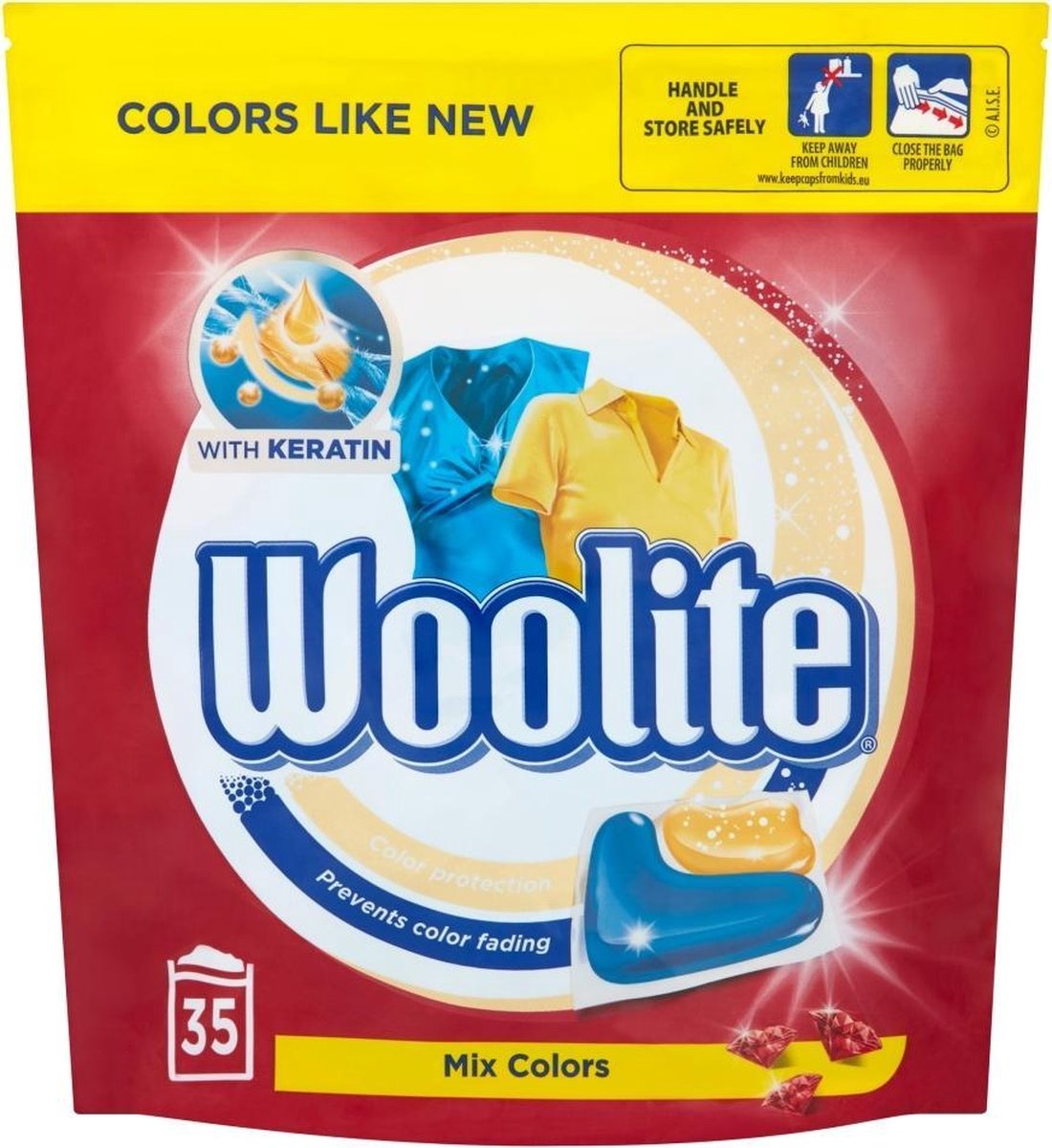 Woolite Wasmiddel Color tabs 35 Stuks Voordeeldrogisterij