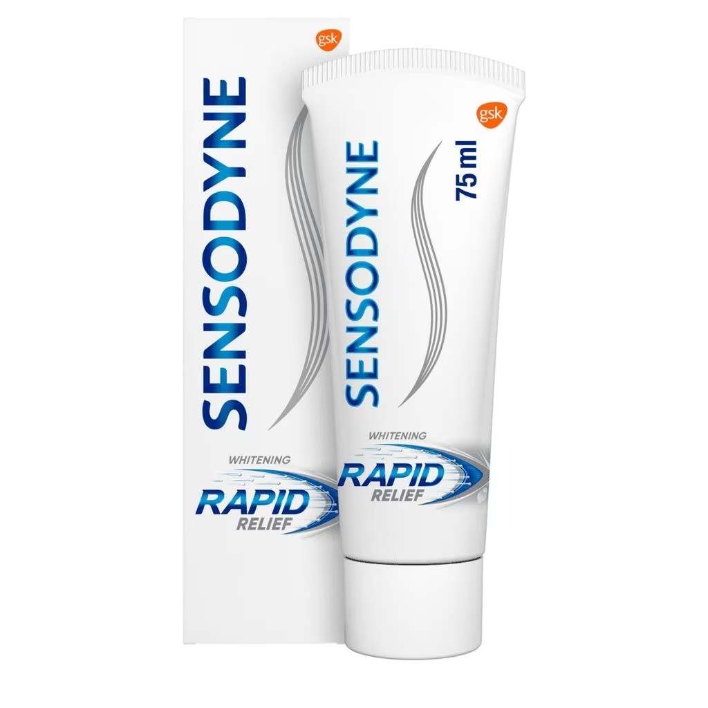 Voordeeldrogisterij Sensodyne Tandpasta Rapid Relief Whitening -75 ml aanbieding
