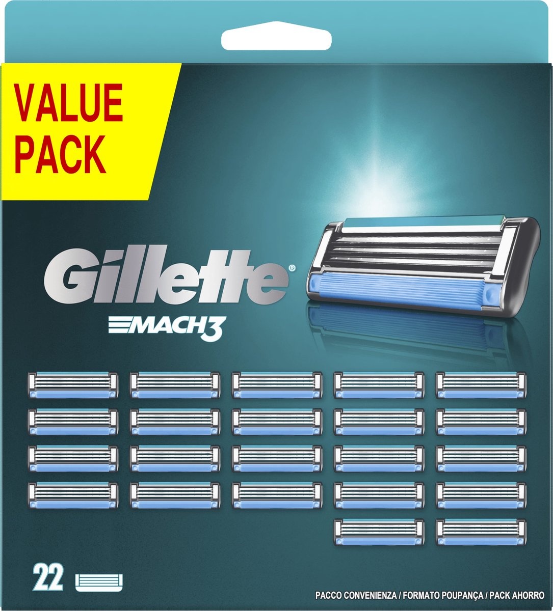 Voordeeldrogisterij Gillette Mach3 Scheermesjes Value Pack - 22 stuks aanbieding