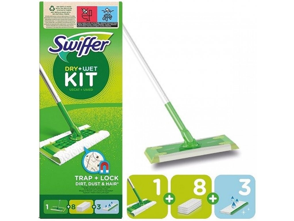 Voordeeldrogisterij Swiffer Kit - Wet en Dry aanbieding