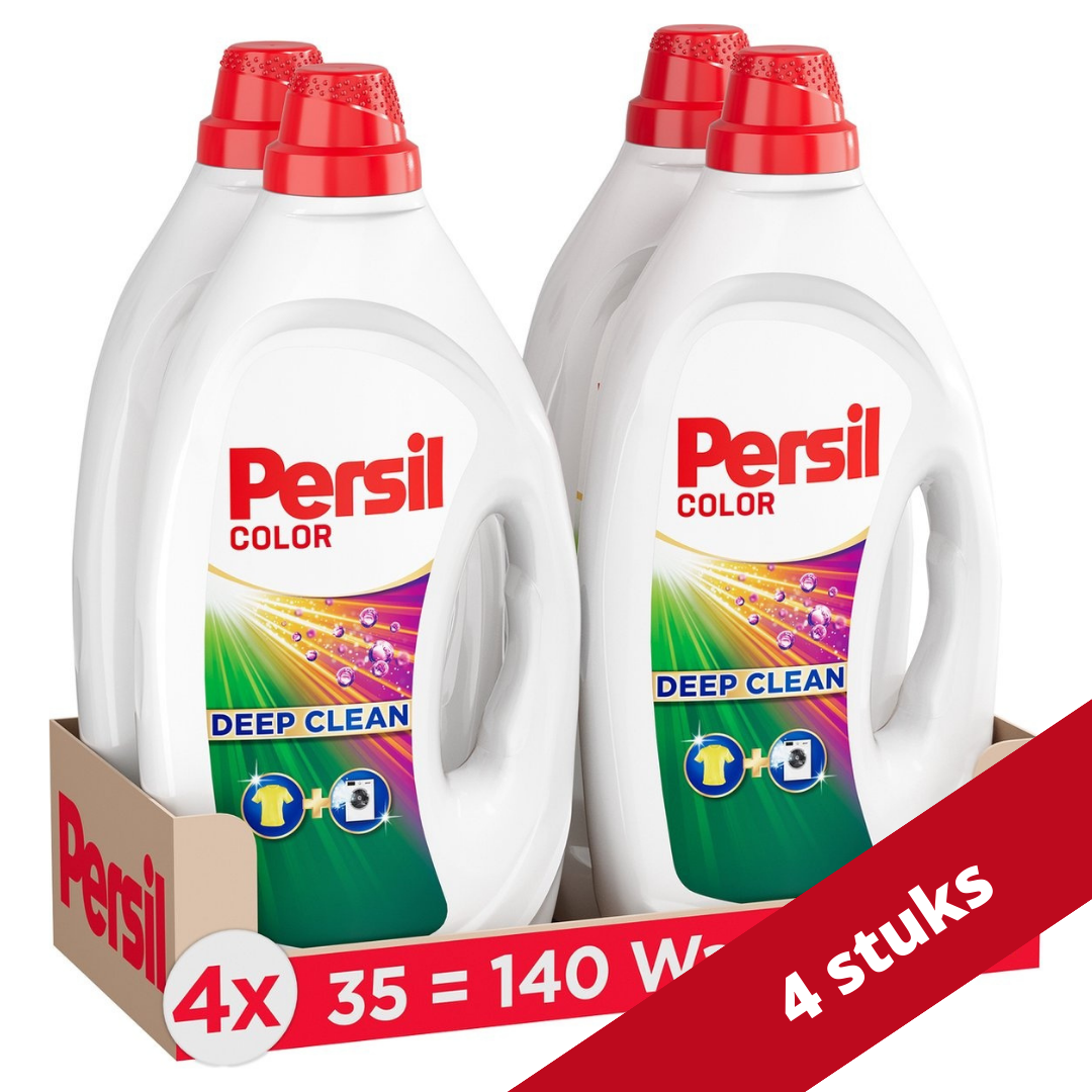 Voordeeldrogisterij Persil Vloeibaar Wasmiddel Color Voordeelverpakking - 140 wasbeurten (4x35) aanbieding