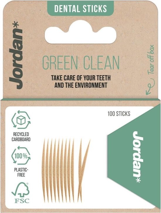 Voordeeldrogisterij Jordan Tandenstokers Green Clean Dun - 100 stuks aanbieding