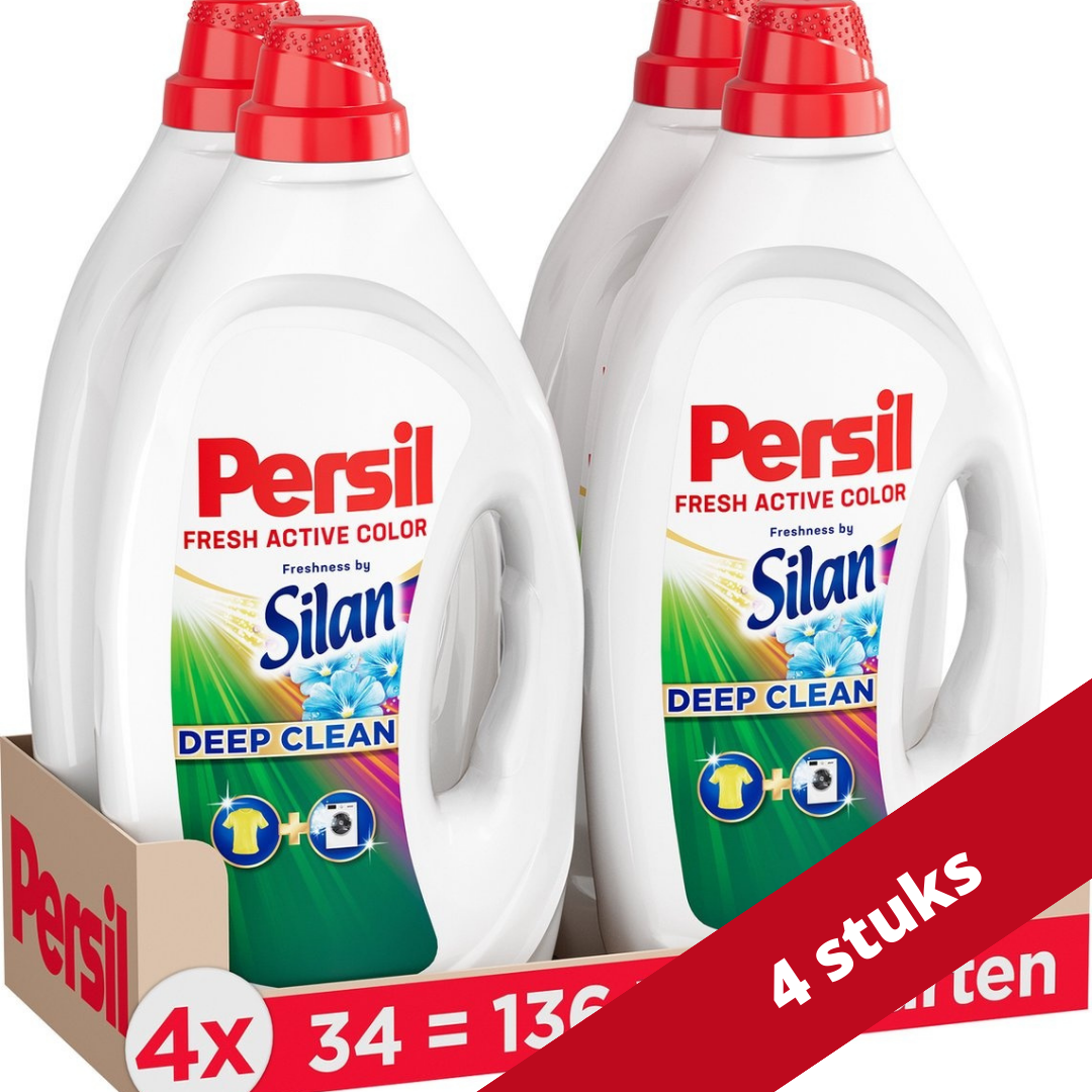 Voordeeldrogisterij Persil Vloeibaar Wasmiddel Color Freshness by Silan Deep Clean Voordeelverpakking- 136 wasbeurten (4x34) aanbieding