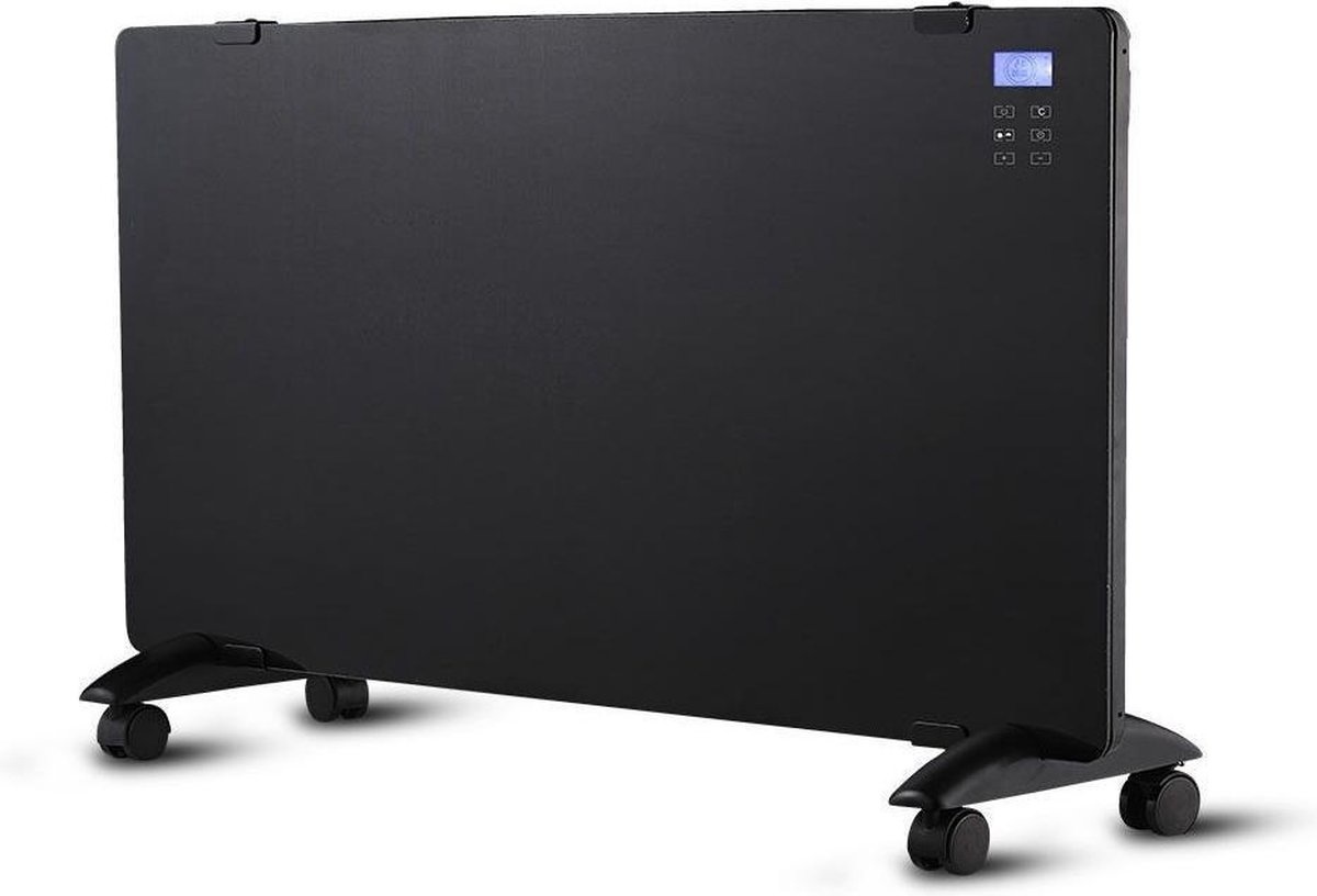 V-tac VT-2000WRD Glazen paneelverwarming - Electrische verwarming - 1000/2000W - Zwart - Incl display en afstandsbediening - Gehard glas
