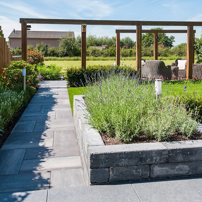 Cottage stones 40x80x4cm somerset grijs/zwart