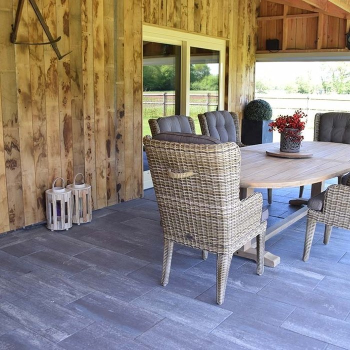 Cottage stones 40x80x4cm somerset grijs/zwart