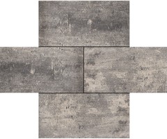 Piastrella Piatta 30x60x4,7cm Grigio Nero