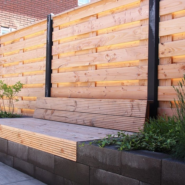 Palissade block 45x15x15cm zwart