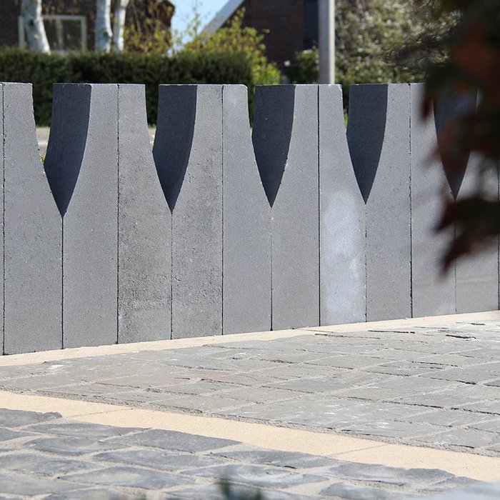 Palissade block wave 60x15x15cm grijs