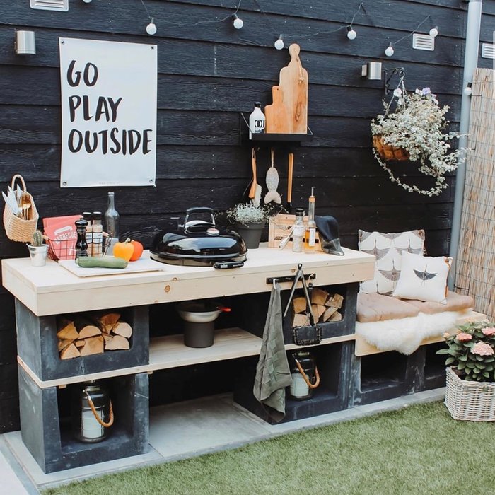 U-Element Hoek 40x40x50cm grijs