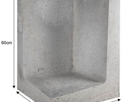L-Element Hoek 40x40x60cm grijs