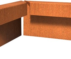 Cortenstaal U-profiel 60 Opsluitband Hoekstuk 6x20x50/50cm