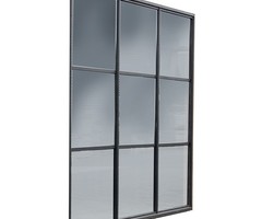 Industriële glazen wand 224x278,5cm alu. zwart gecoat