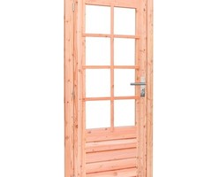 Douglas links draaiende enkele deur 90x201cm onbehandeld 8-ruits glas