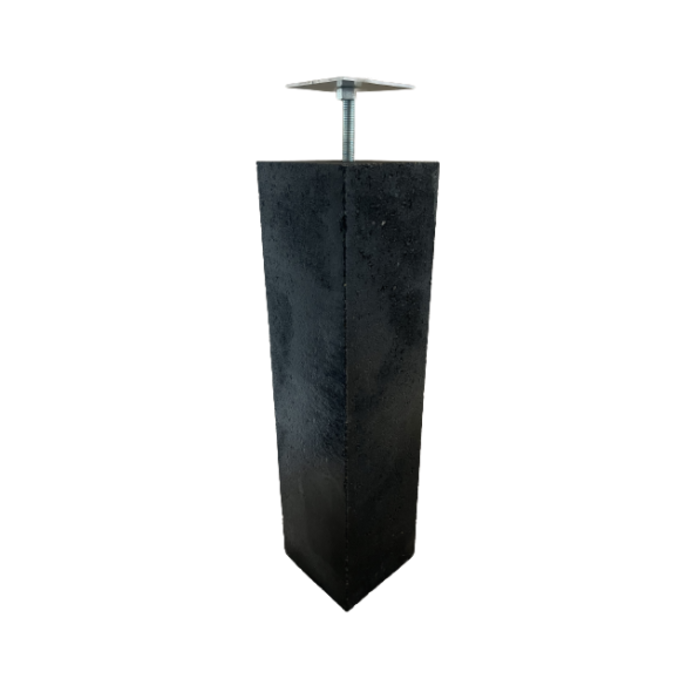 Betonpoer 15x15x60cm incl. stelplaat met vaste moer Antraciet