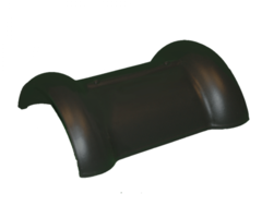 Halfronde vorst Vario met dubbele wel Zwart satinet