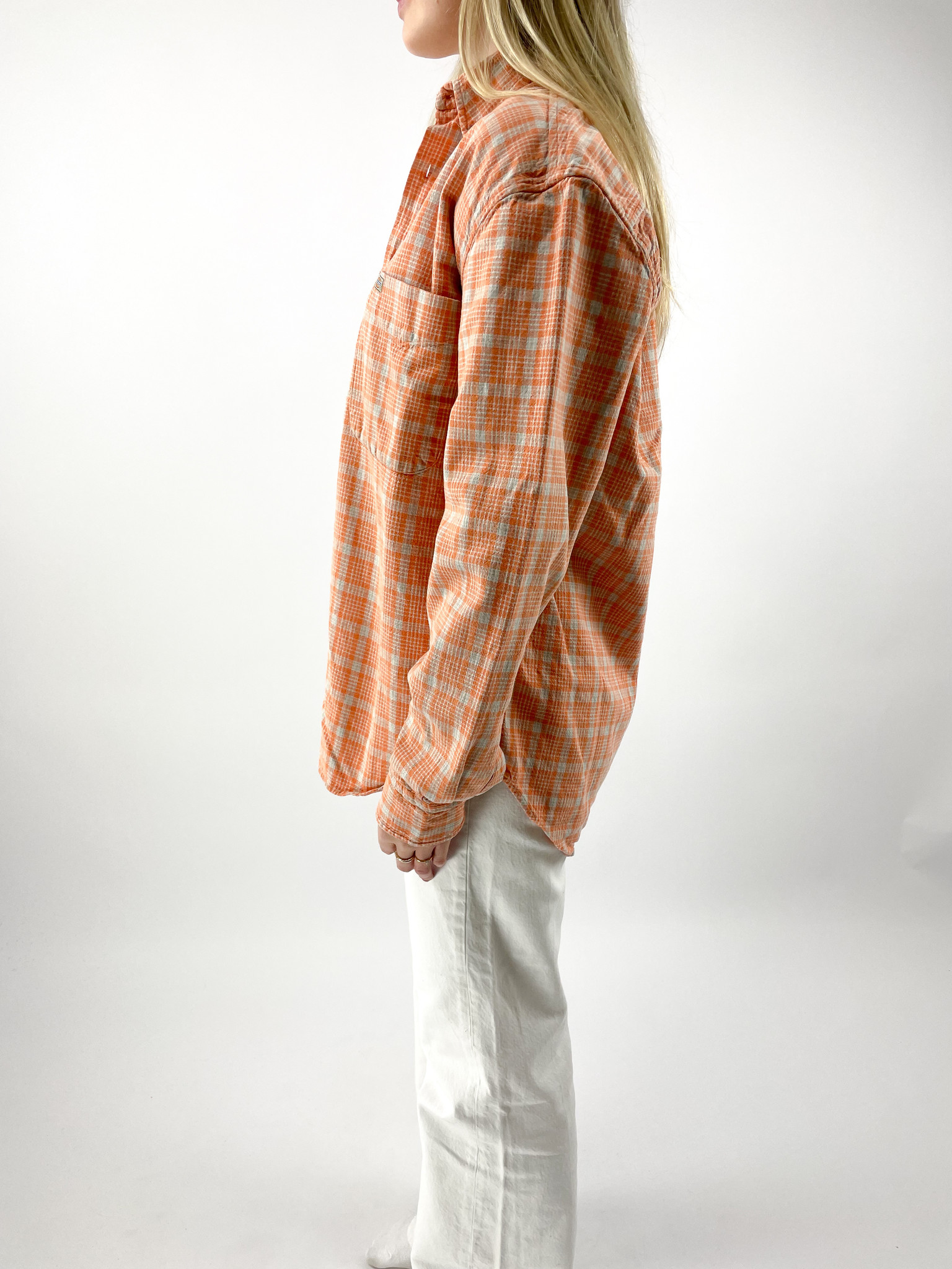 Dickies  Orange blocked flannel M (Fits L)