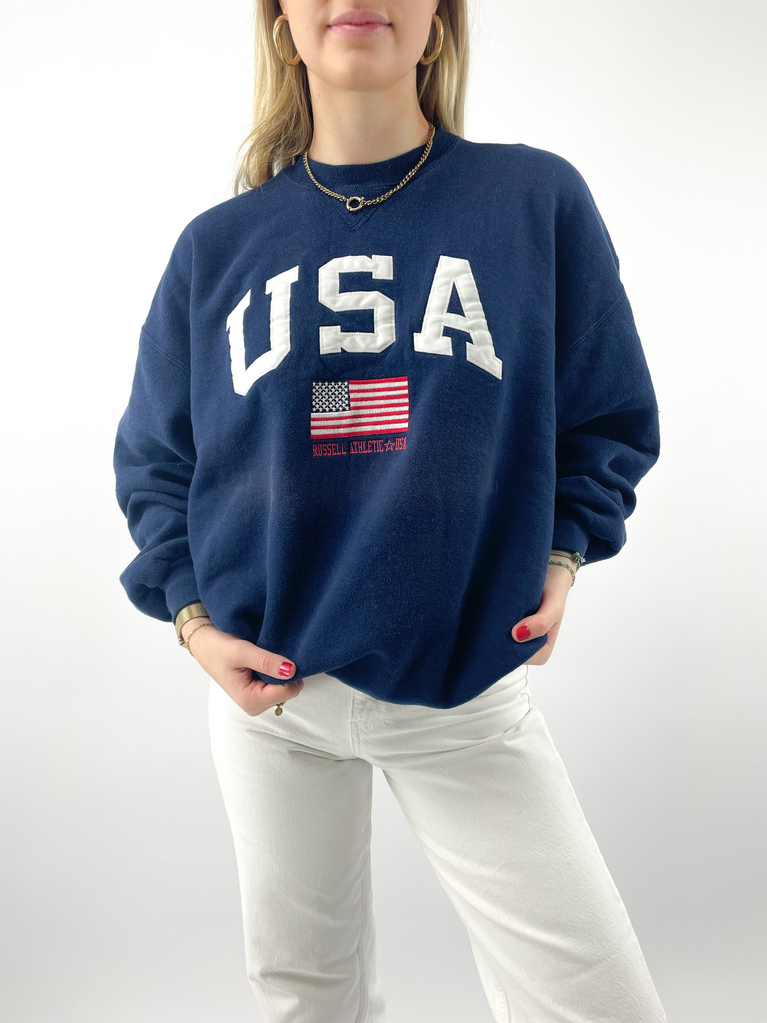 Russel USA Flag Embroided XL (Fits M/L)