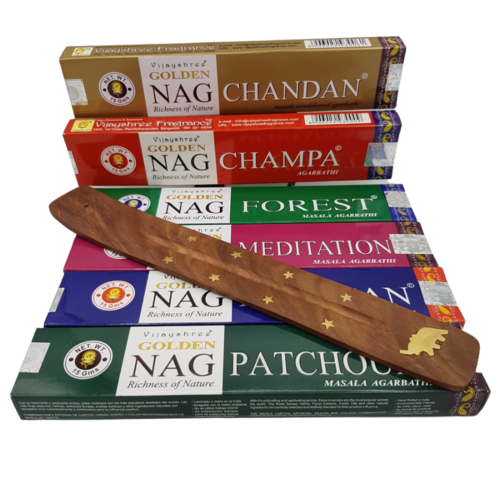 Golden Nag Wierook pakket met gratis wierookplankje