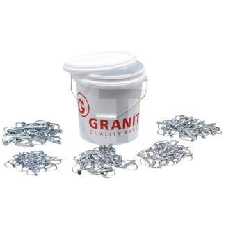 GRANIT Borgpennen verzinkt set 20 stuks 4,5, 6, 8, 10, 11 mm verzinkt