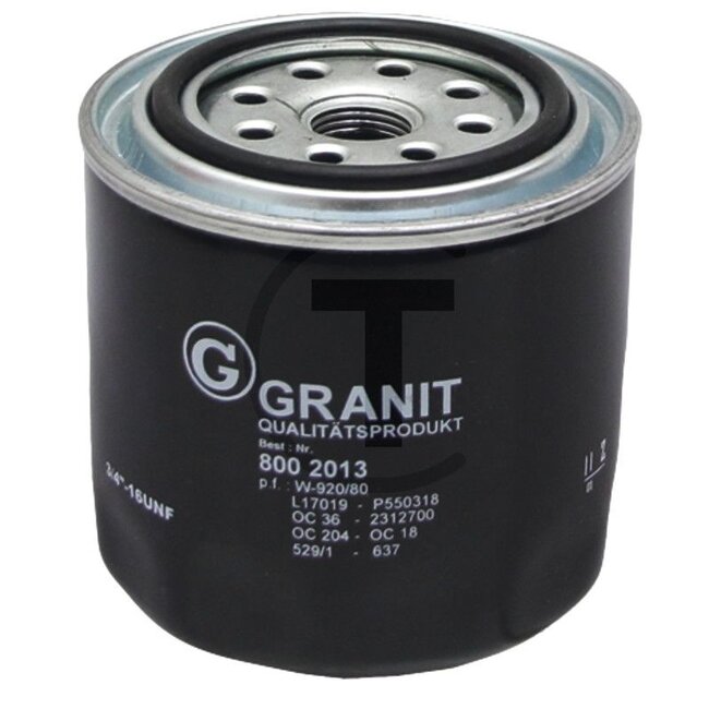 GRANIT Engine oil filter to fit as W920/80 & LF3400 - 1641432430, 1732132430, 7000074035, HH16432430