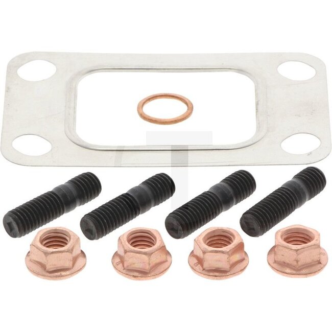BE TURBO Aanbouwset turbolader - 38050334 | 1x afdichting turbine-ingang | 4x tapeinden | 4x moer verkopert | 1x koperen ring