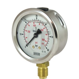 WIKA Pressure gauge 60 bar Ø 63 mm - 1/4"