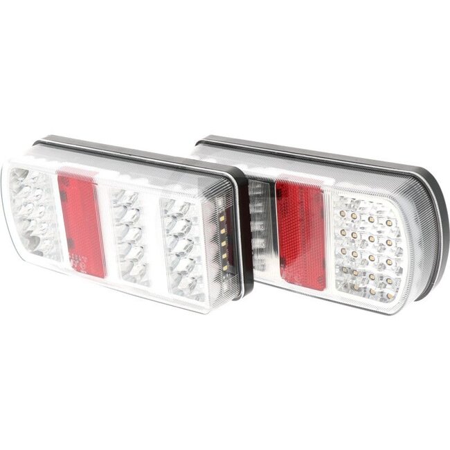 GRANIT LED achterlichten set 227 x 106 x 55 mm, 12 V, M6, gatafstand 150 mm