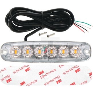 GRANIT Frontblitzer waagerecht 12 / 24 V, 6 LEDs, 131 x 7 x 30 mm