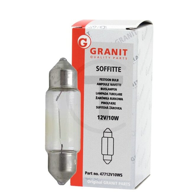 GRANIT Sofitte T10,5x42,5 12 V, 10 W, sokkel SV8,5 - 10 stuks - 17314GRNCP