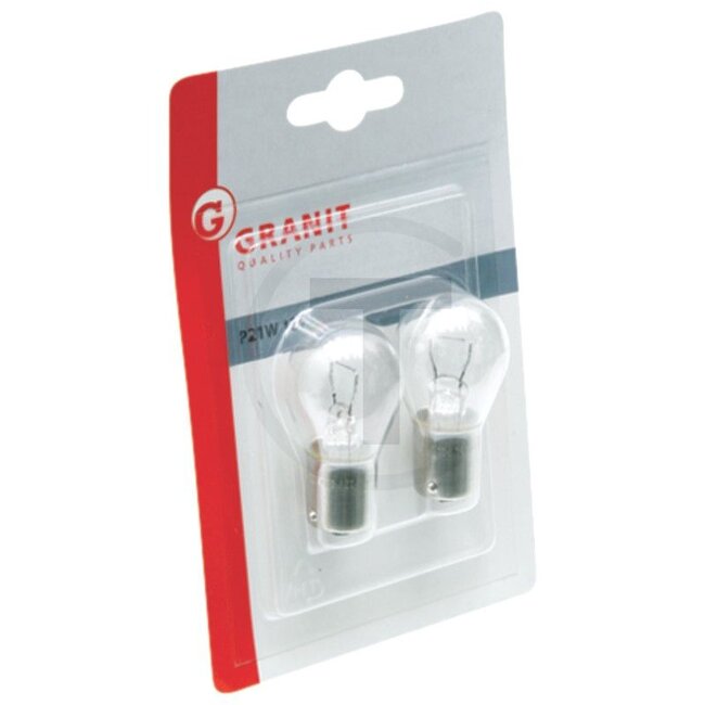 GRANIT Ampoule sous blister 12 V 21 W, par 2 - 47712V21WKBL, 11635GRNB2