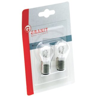 GRANIT Kogellamp P21/5W 12 V, 21/5 W, sokkel BAY15d, blister - 2 stuks