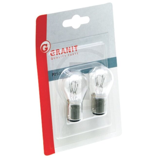 GRANIT Ball lamp P21/5W 12V / 21/5W, blister pack - 2 pcs - Voltage: 12 V, Power: 21 / 5 watts - 11916GRNB2