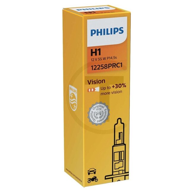 Philips Halogeenlamp H1 12 V, 55 W, sokkel P14,5s, dimlicht, grootlicht | 12258PRC1