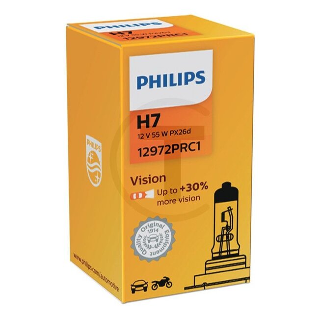 Philips Halogen bulb H7 - Voltage: 12 V, Power: 55 watts, Socket: PX26d - 12972PRC1
